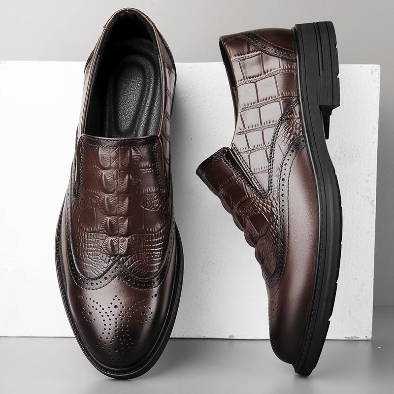 Genuine Leather Slip On Men's Shoes Brand Business Formal Loafers Top Quality Driving Shoes British Style Male Moccasins