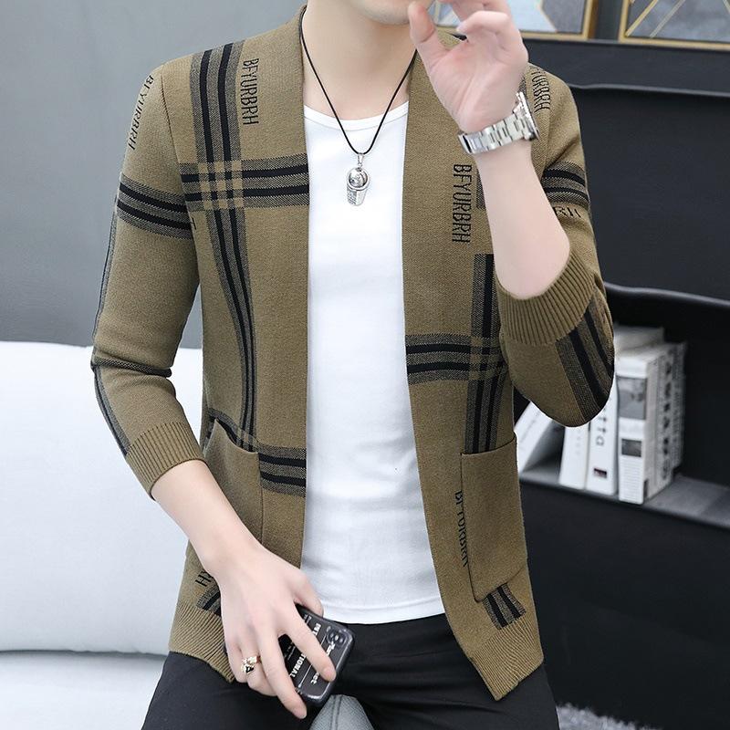 Autumn and Winter Round Neck Men's Trendy Cardigan Knitwear Trendy Long-Sleeve Men