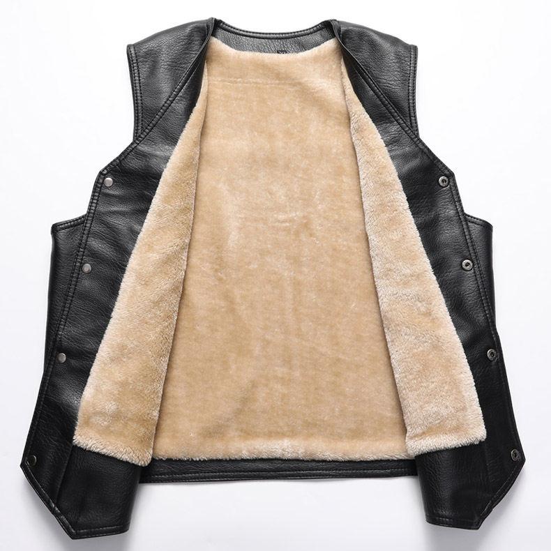 Winter Men Thick Warm Fleece Vest Coat Male V Neck Single Breasted Vest Casual Male Clothing Outerwear