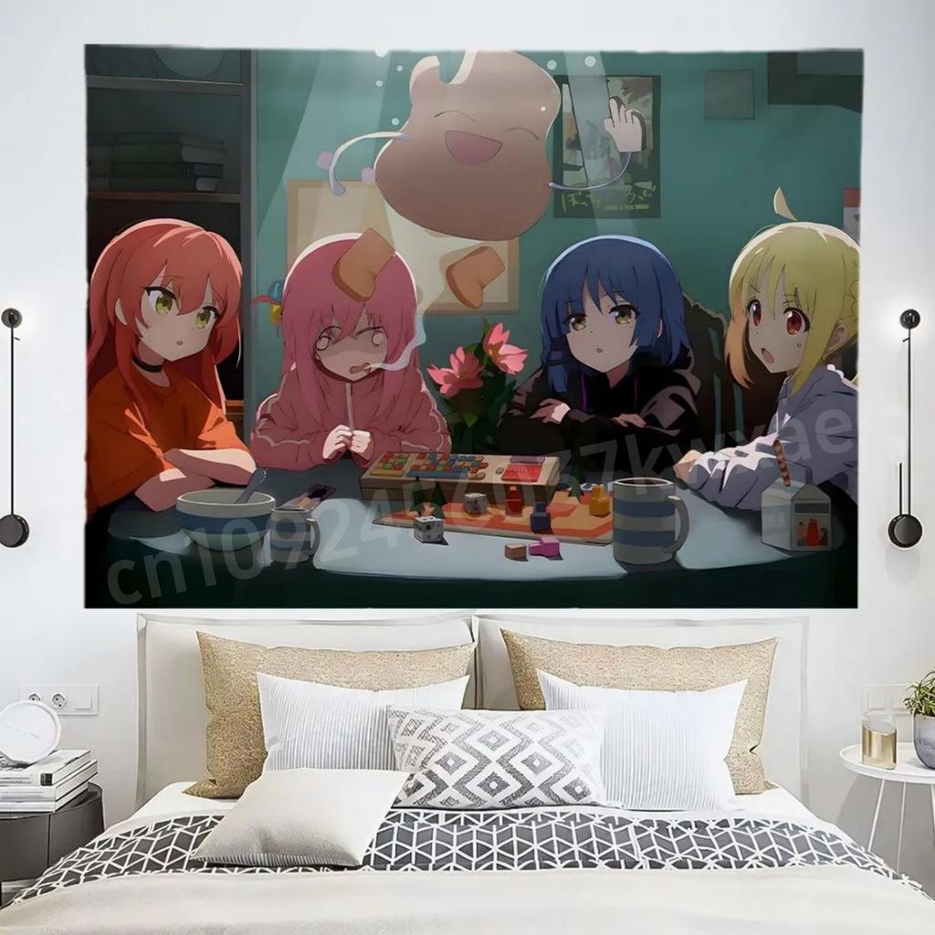 1PC the Japanese Anime Bocchi the Rock!  Hanging Tapestry  Background Cloth Decoration Bedroom Bedhead Dormitory Wall Tapestry