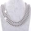 YSS JEWELRY 18K Hip Hop Jewelry Cuban Chain Stainless Steel Miami Cuban Link Chain in White
