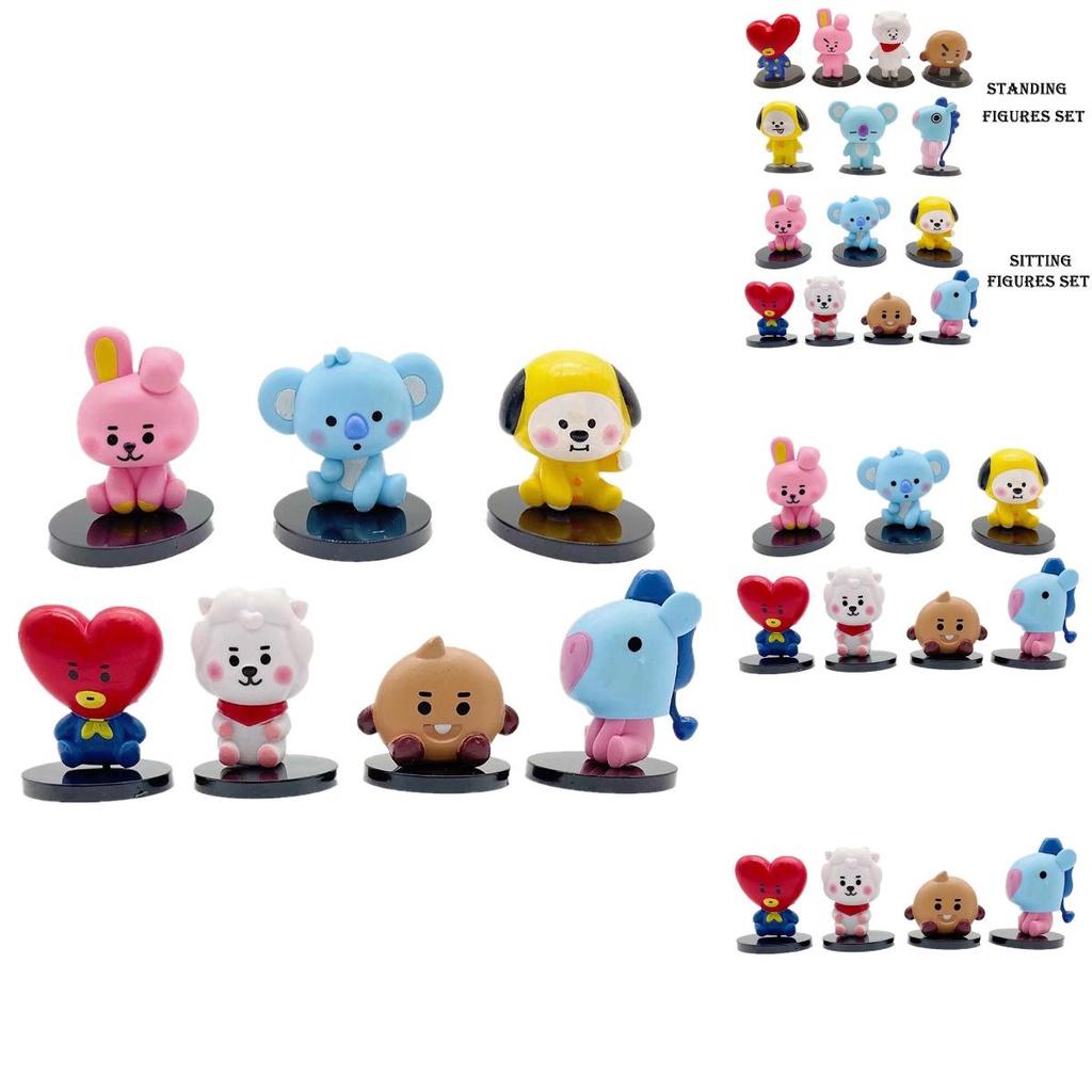 Bts Bt21 7 stuks/set Baby Monitor Beeldjes Ornamenten Taart Topper Speelgoed Cadeau