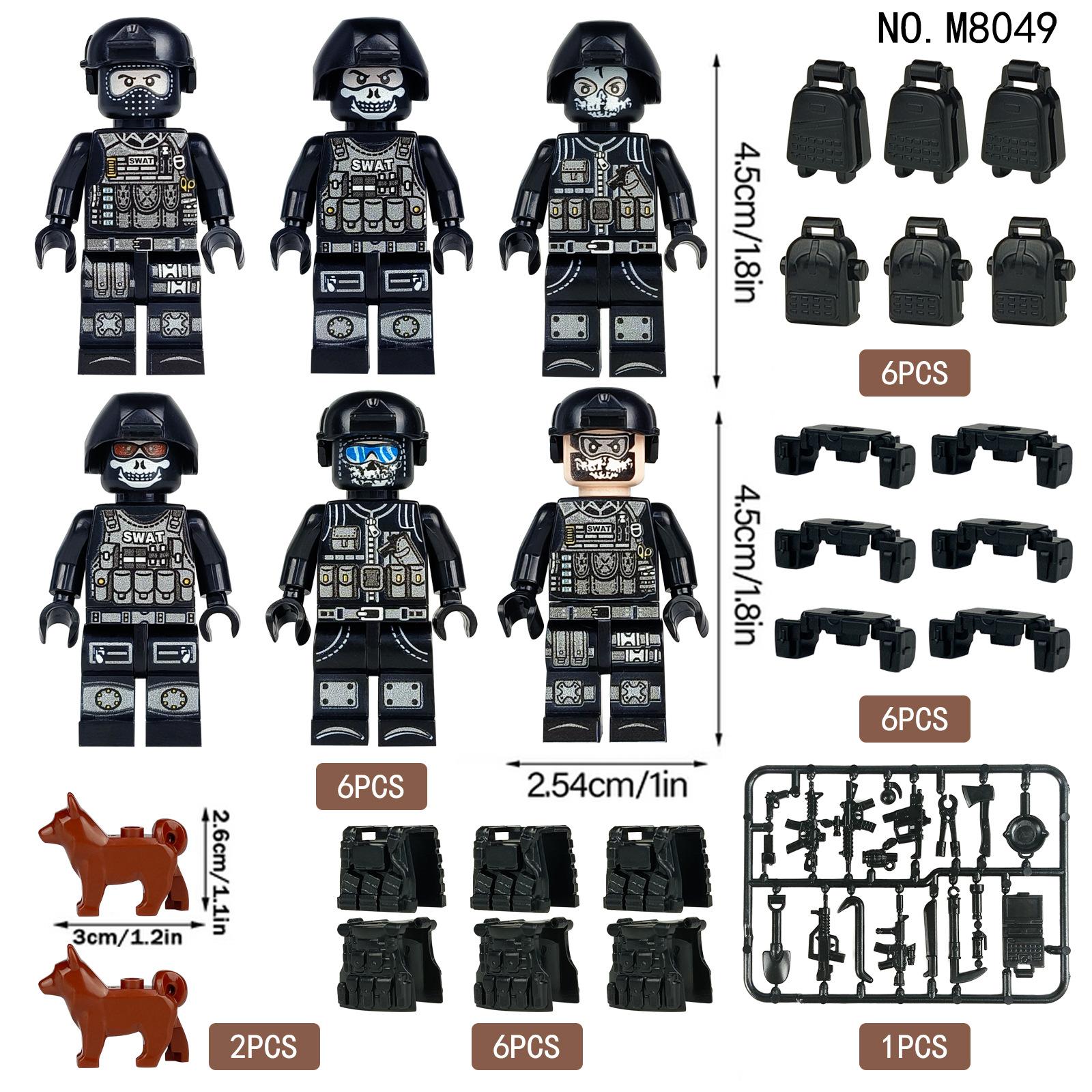 Military series special forces special police soldiers scouts kayak explosion-proof police building blocks ghost special police L