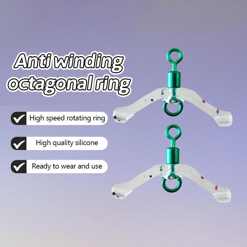 Y-Shaped Swivel Ring Fishing Subline Splitter Divider Space Beans Fishing Tackle Connector Silica Gel Three-Fork