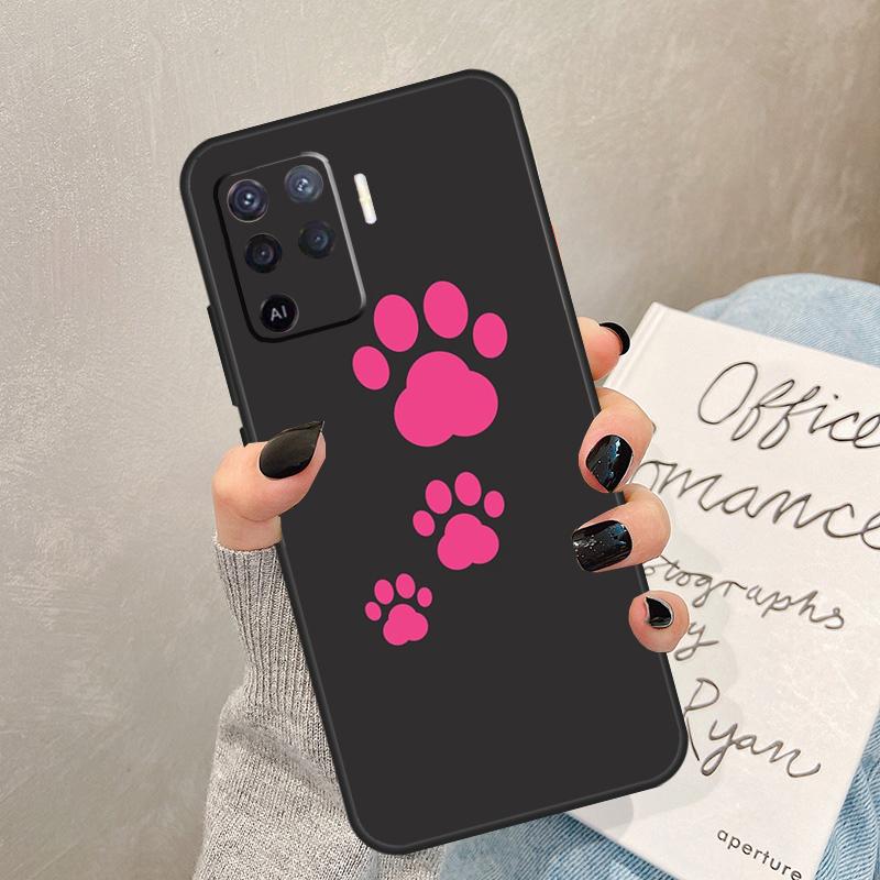 Dog Paw Case For Oppo A54 A74 A94 A17 A57 A77 A76 A16 A96 A18 A60 A80 A40 A38 A58 A78 A98 A15 A5 Pro