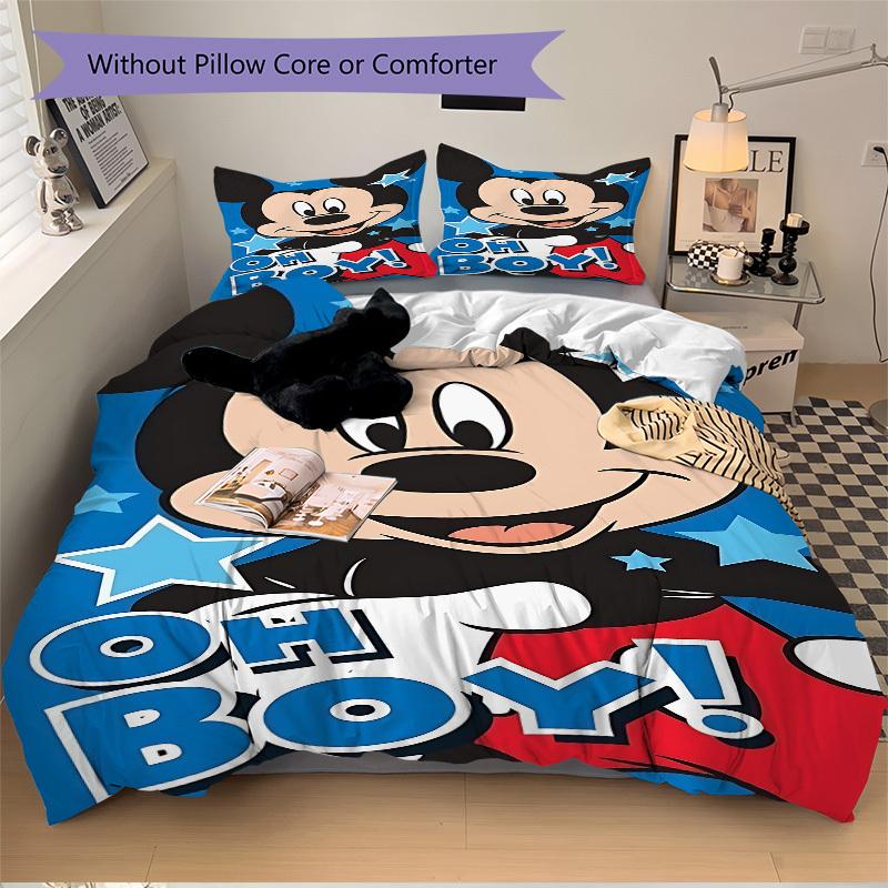 3pcs set Mickey Mouse1pc of quilt cover+2pcs of pillowcase, no core, print bedding, All Seasons Bedroom Setting101