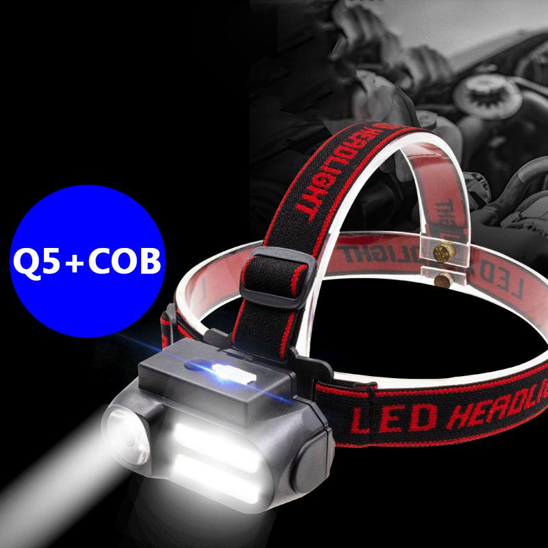 XP-G Q5 COB Led Fishing Headlight Use Rechargeable 18650 Battery Headlamp Head Flashlight Lamp Torch for Camping Light