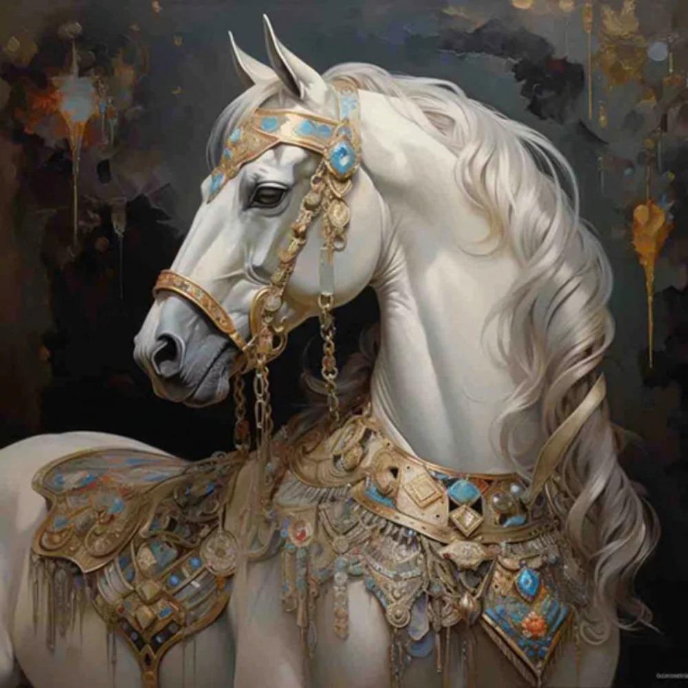 Diamant-Gemälde voller Bohrer, Blumen-Pferd-Tier, rundes Diamant-Gemälde, handgefertigt, Mond, Fuchs, Diy-Diamant-Mosaik-Gemälde, Heimdekoration