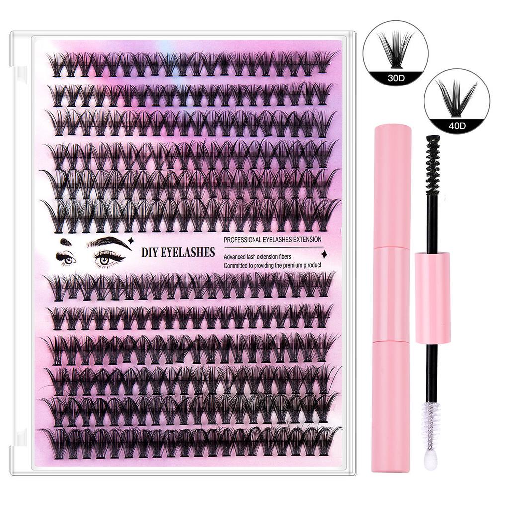Diy Segmented False Eyelashes 12 Rows Large Capacity Glue Tweezers Set Combination Eyelashes