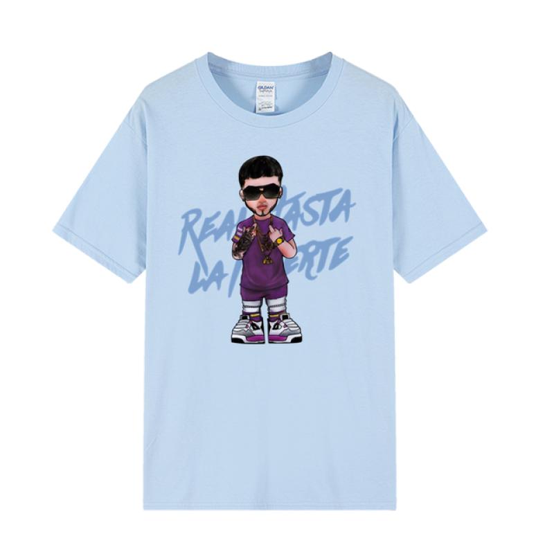 2023 летняя хлопковая футболка унисекс с принтом Anuel AA для пары Real Hasta La Muerte — фото 6