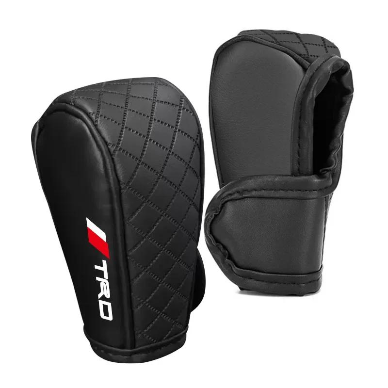 Car Shift Handle Cover Fashion PU Leather Handle Cover Grip Non-Slip Protective Covers For TRD Toyota camry chr corolla rav4