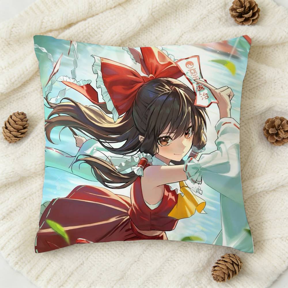 Anime The TTouhou Doublesided Printed Square Decorative Cushion Cover for Sofa Living Room Home Decor