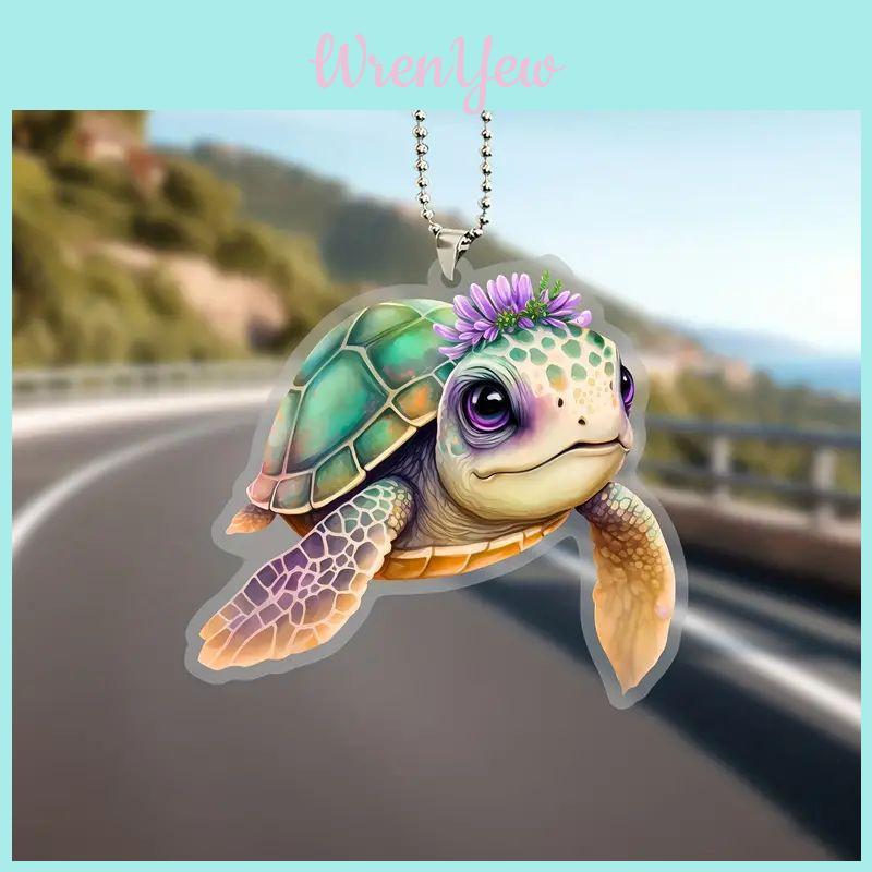 Colorful Acrylic Car Hanging Decor Cute Cartoon Style Home Decoration Accessories