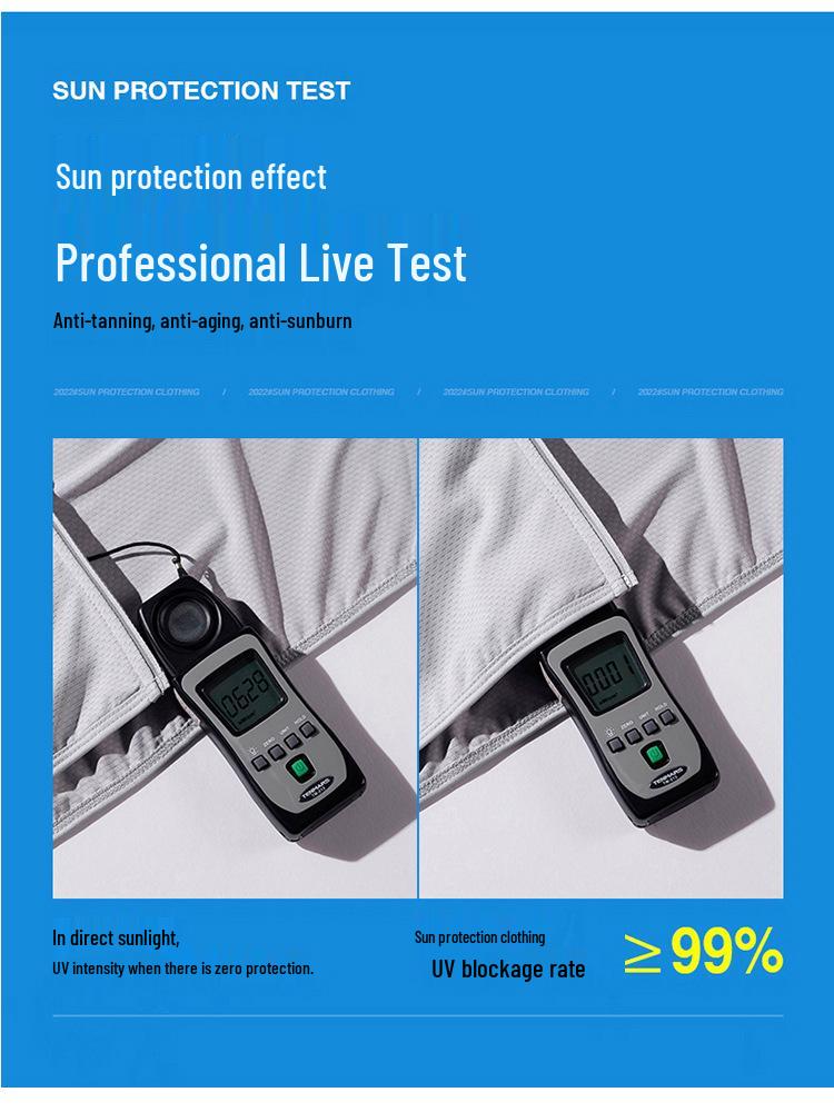 UPF50+ Ice Silk Sun Protection Jacket with Detachable Hood - Breathable Anti-UV Outerwear for Men and Women