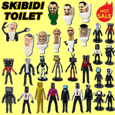 6/8/9/12pcs Skibidi Toilet Man Figures Anime Doll Toys TvMan Titan Cameraman Speakerman Bricks Model Toy For Kid Christmas Gift