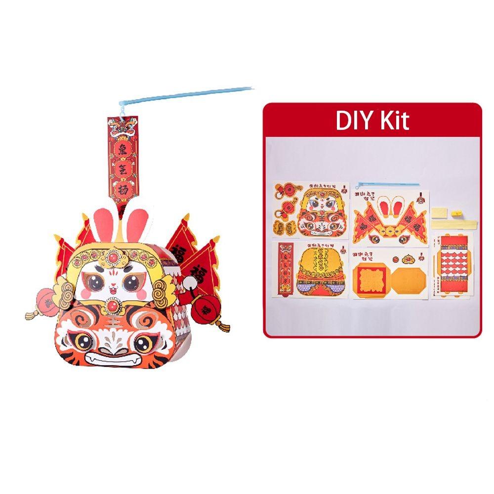 Ancient Mid-Autumn Festival Lantern Cartoon Lantern DIY Material Package Rabbit Lantern  Children