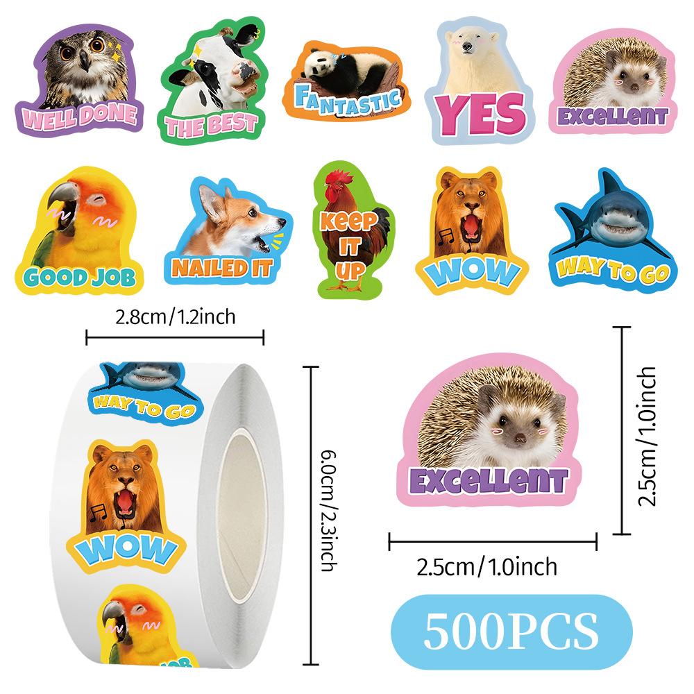 5001000 Stuks Leraar Beloning Stickers Grappig Dier Motiverende Prijs Positieve Stimulans Decoratie Labels Klaslokaal Schoolbenodigdheid pink