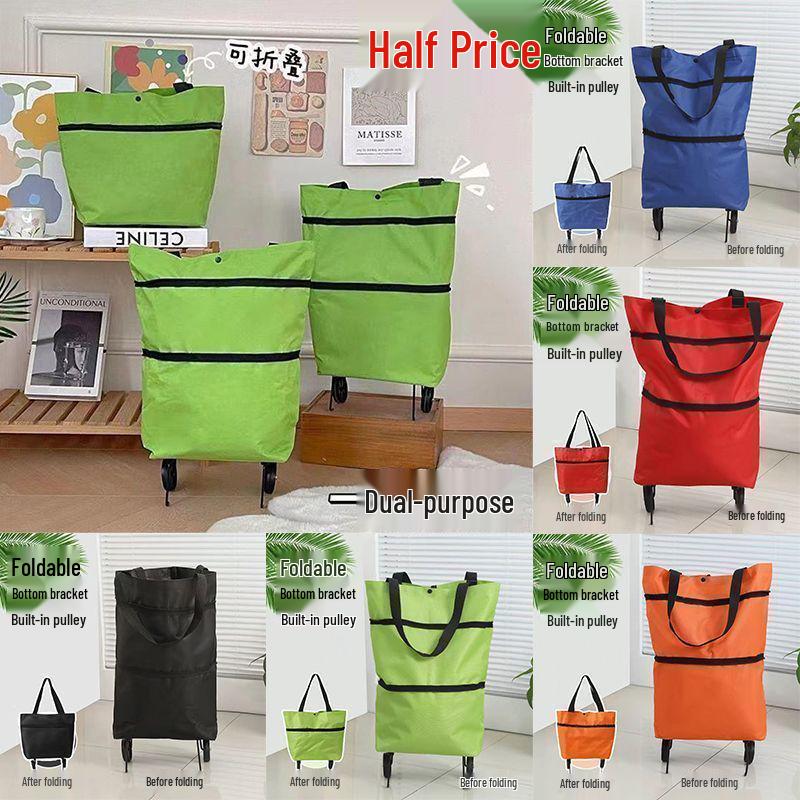 Portable Folding Shopping Cart with Wheels - Lightweight Trolley for Express Delivery