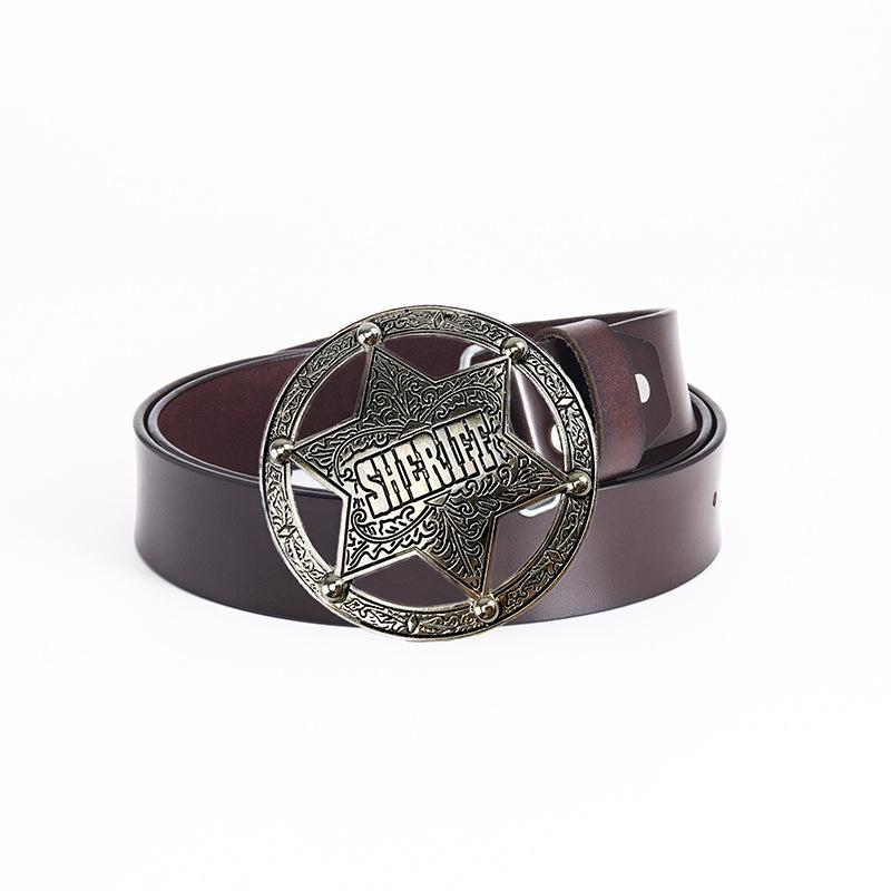 Herren Retro Leder Sheriff Gürtel - Europäisches & Amerikanisches Modeaccessoire