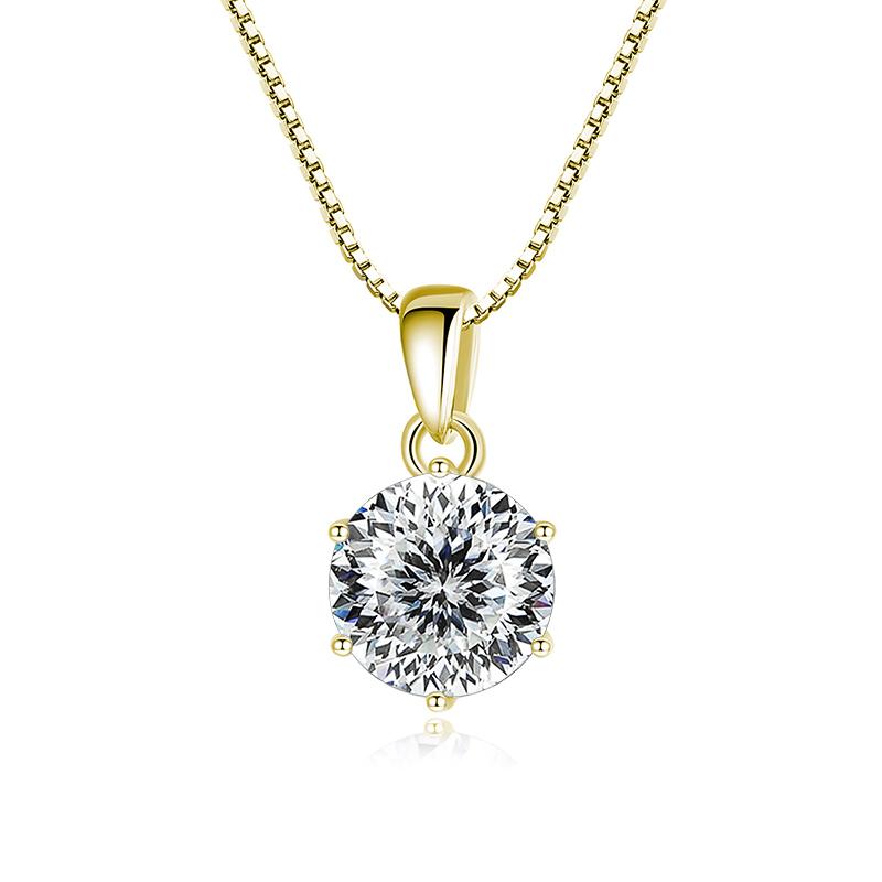 Butterflykiss 1 CT Real Moissanite Pendant Necklace For Women Top Quality 925 Silver Wedding Party Bridal Fine Jewelry