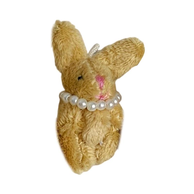Cartoon Rabbit Phone Charm with Pearls Necklace PP Cotton Texture Suitable for Jewelry Accessories and Gift Decoration