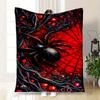 "Red Spider Web Wall Art Print - Gothic Home Decor"Blanket Flannel Throw Blanket for Sofa, Bed, Travel, Camping, Office