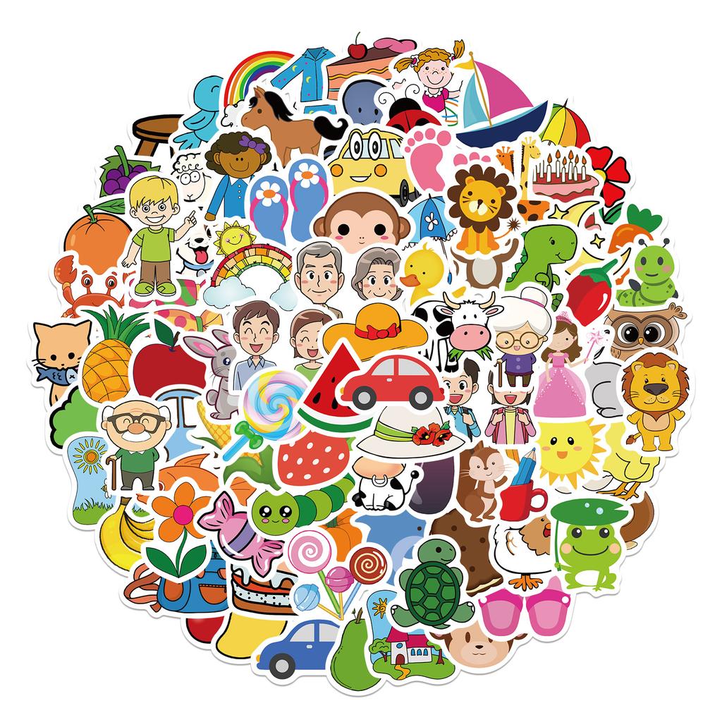 90 Cartoon Baby Training Focus Graffiti Stickers Suitcase Motorcycle Laptop Waterproof Stickers