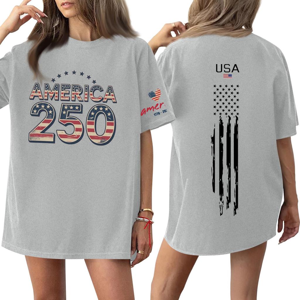 Women's Casual Fashion Round Neck Casual Print Short Sleeve T-Shirt Top