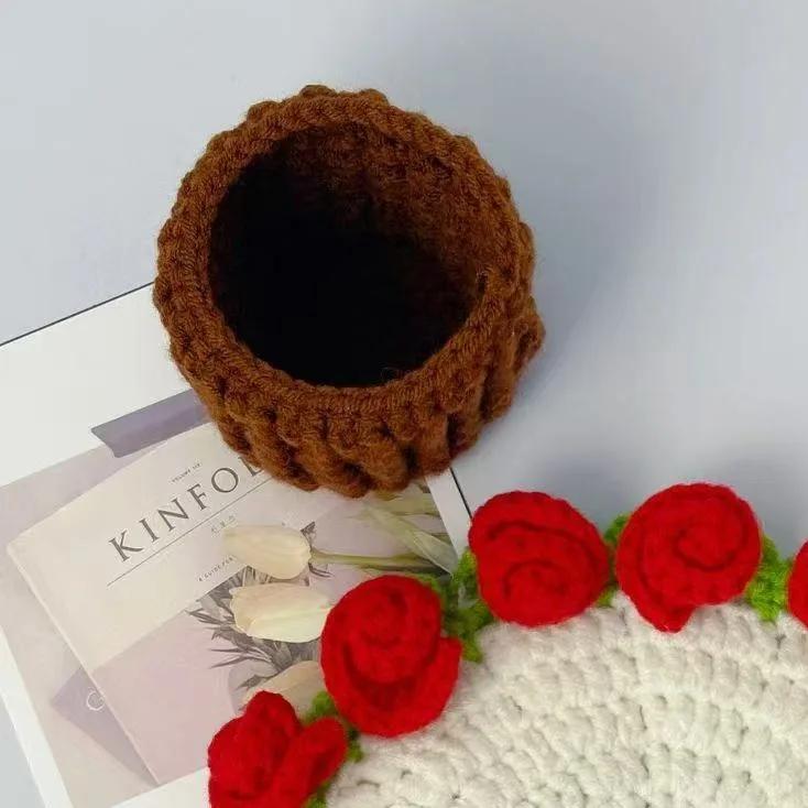 

Набор для вязания крючком подставок ручной работы Цветочный плед Материал для упаковки DIY Ремесло для дня рождения/Дня матери Подставка под горячее Декор для кофейного столика