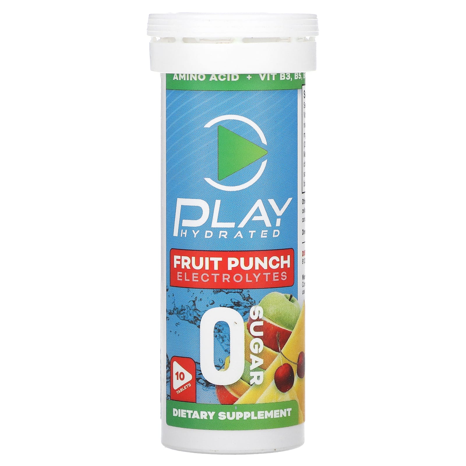 

Play Hydrated, Electrolytes, Fruit Punch Flavor, 10 Tablets