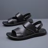 Fashion2024 Men Leather Sandals Fashion Beach Shoes Size 38-44 Hiking Sandals Casual Sneakers Summer Beach Sandalias Boys Men Slippers