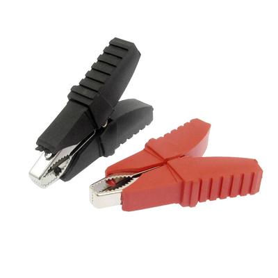 Car Alligator Clip 100A Test Clip Clamp Black Red Sleeve Pack of 2