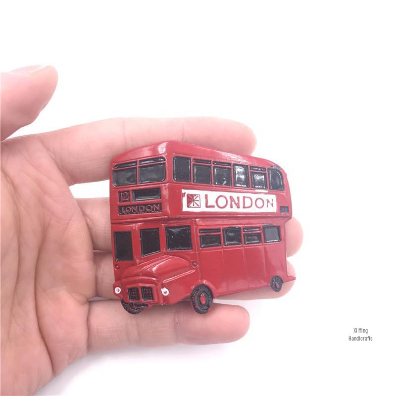 3D Metal Fridge Magnet: USA, England, Italy, Madrid, Dubai, Belgium, India, Israel - High-End Commemorative Collection