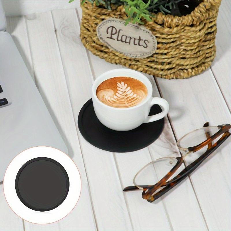 2/4pcs Non-Slip Silicone Drink Coasters - Large Black Cup Coaster Set for Outdoor & Indoor Drinks - Anti Stain & Heat Resistant