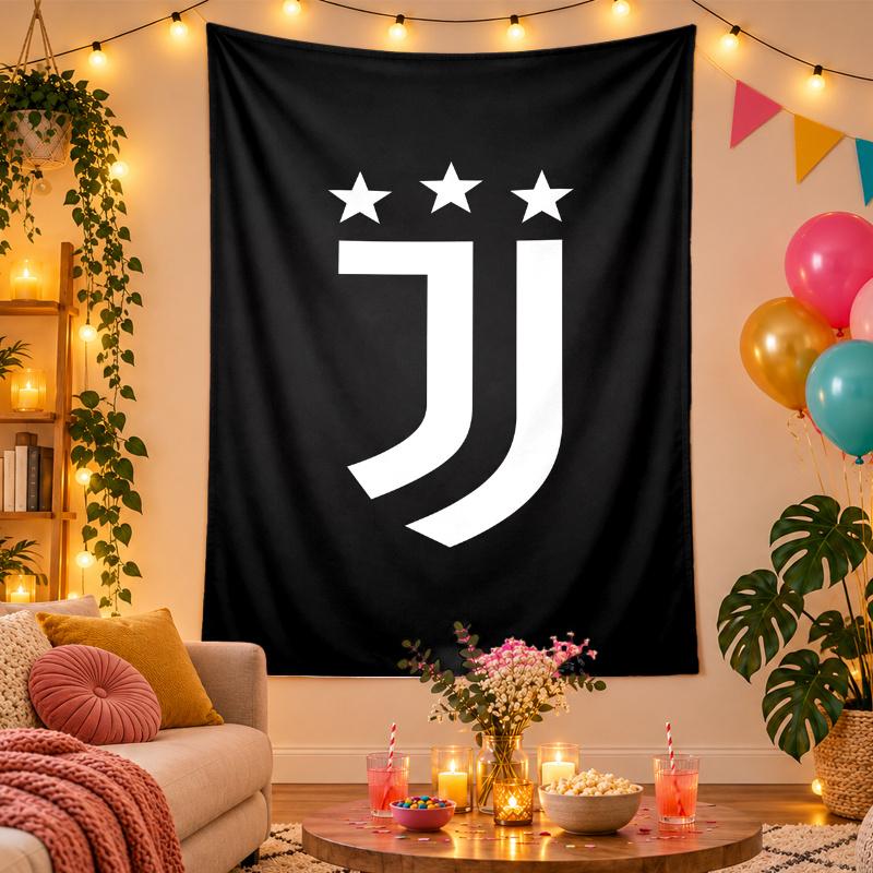 Polyester Wall Tapestry with Juventus Design, Decorative Hanging for Bedroom Living Room Dorm