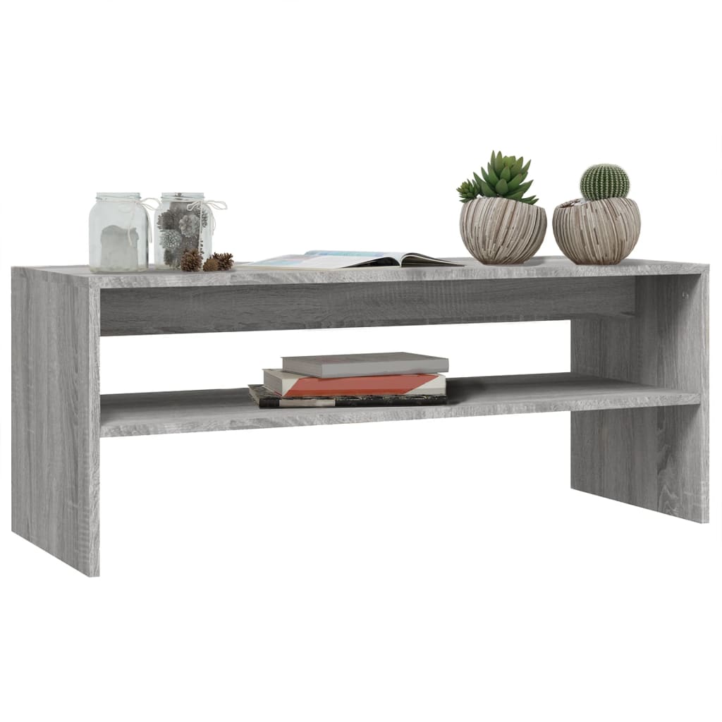 Coffee Table Gray Sonoma 100x40x40 Cm Particleboard