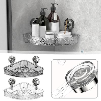 Bathroom Suction Cup Rack Punch-free Wall-mounted Shelf Corner Toilet Storage Triangle Wash Basin Bathroom Rack N9K8