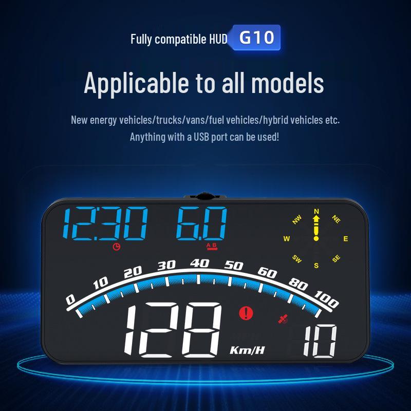 Universal Car HUD with Beidou GPS, Speed Alarm & Mileage Display