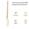 Silicone Spatula Set with Wooden Handle - Heat Resistant, Food Grade for Baking and Cake Cream.
