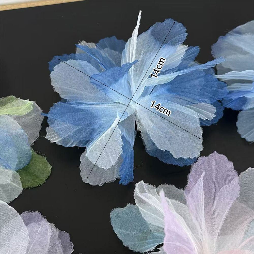 10pcs Flowers Large Flower 3D Flower Lace Handmade Colorful Organza Flower 3D Design Approx 5cm Chiffon Flowers Dress Decoration