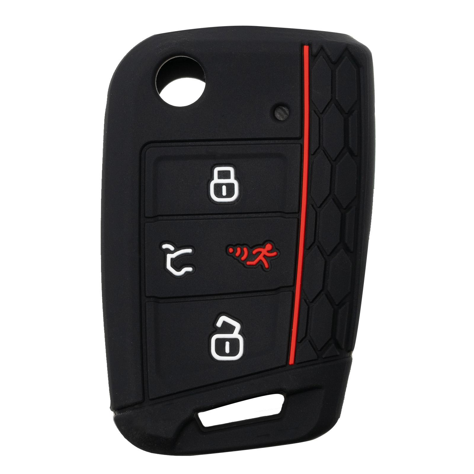 

Силиконовый чехол для ключа-брелока, чехол-ракушка для автомобильного пульта, 4 кнопки, протектор для Volkswagen Golf Wagon Skoda Octavia Golf Sportswagen Jetta чёрный