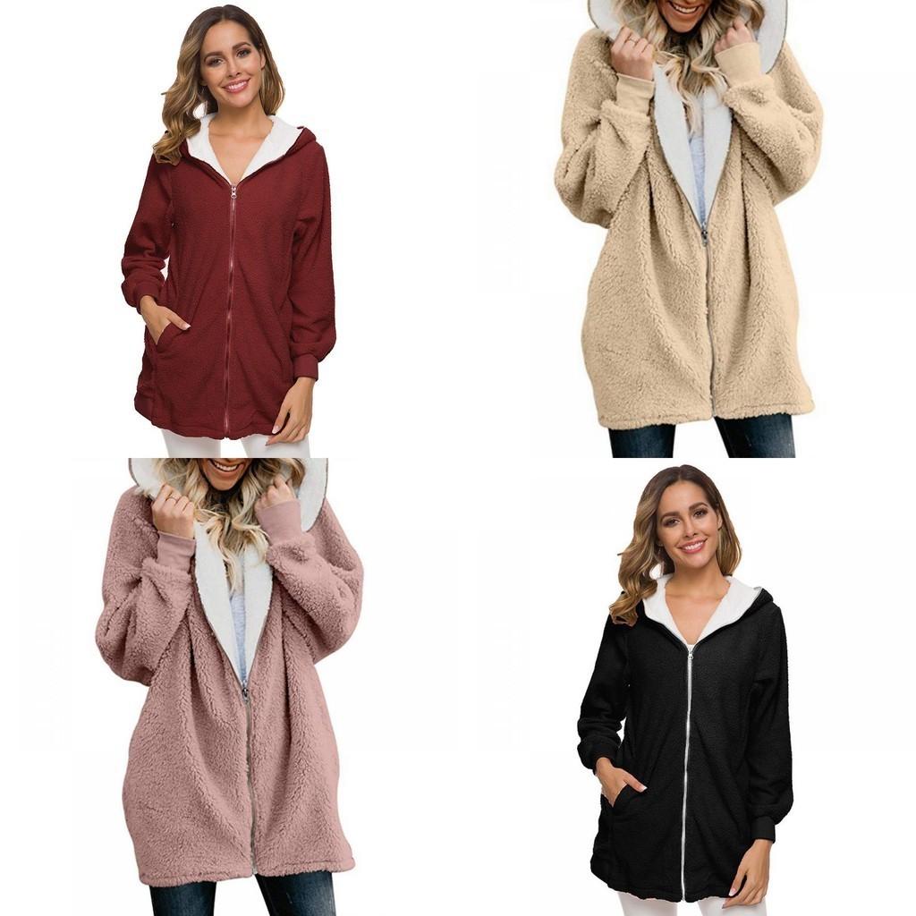 Cozy Women Ladies Warm Teddy Bear Fluffy Coat Hooded Faux Fleece Jacket Outwear For Ultimate Comfort