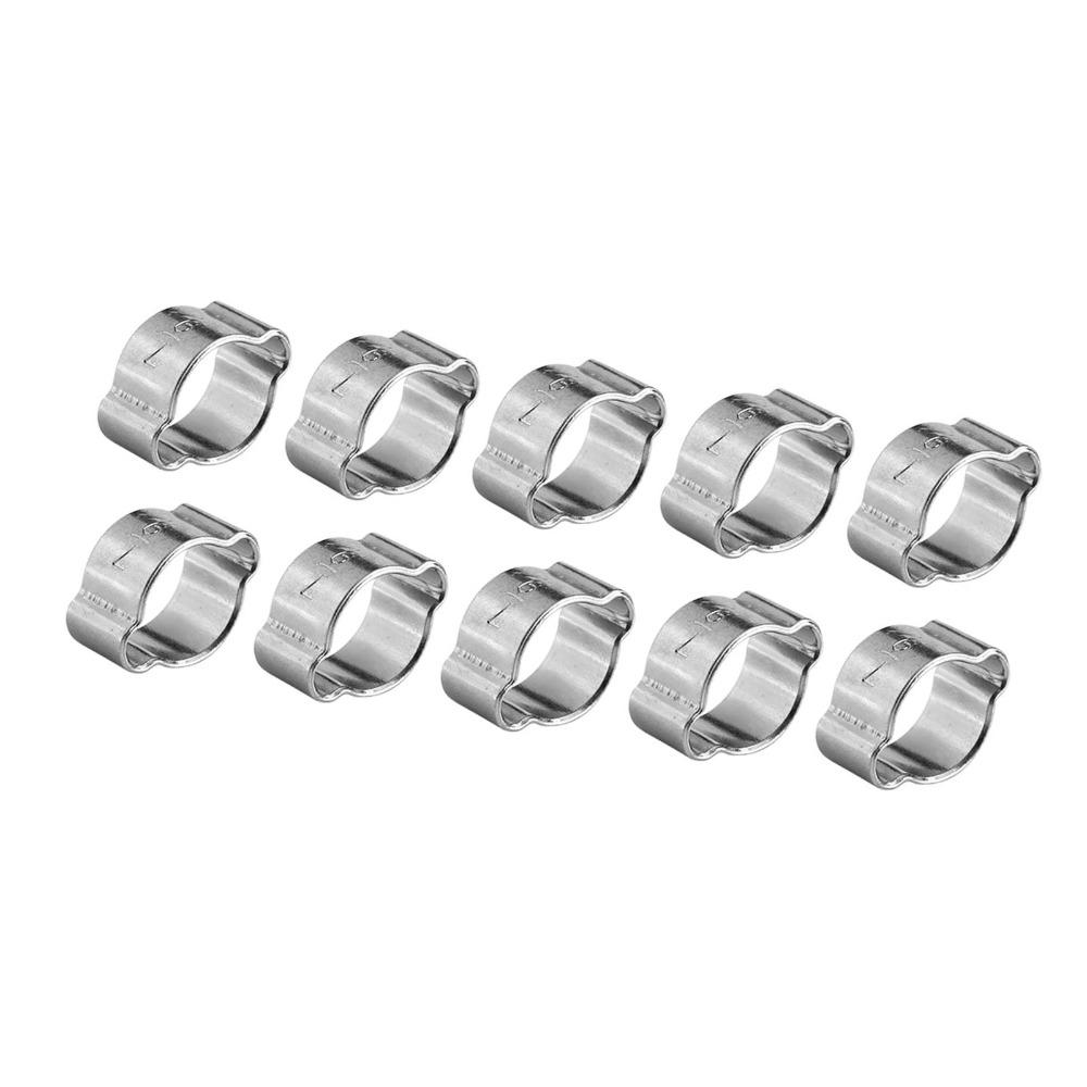 10pcs O Clip Double Ear Hose Clamps Iron Zinc Plated Adjustable Hose Clamps  Hose Fastening