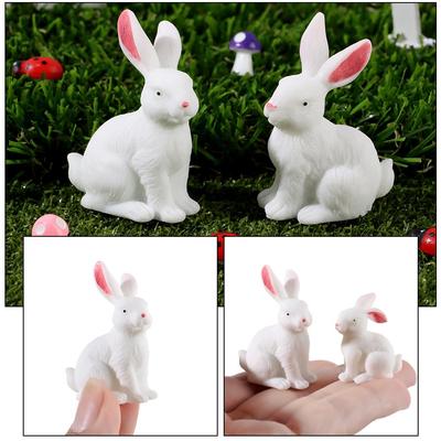 Gift Dollhouse Ornament Mini Animal Craft Miniature Rabbit Figurine Micro Landscape Resin Bunny Statue Fairy Garden