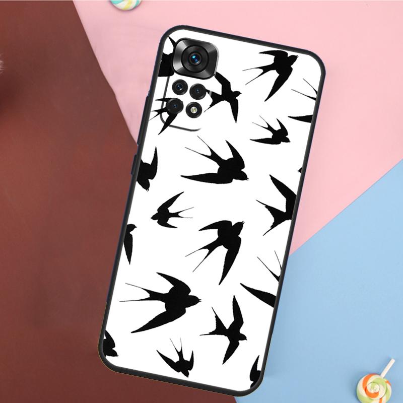 Swallow Collage Pattern Cover For Xiaomi Redmi Note 13 14 Pro 12 11 9 10 9S 10S 11S 12S Redmi 14C 10C 12C 13C Case