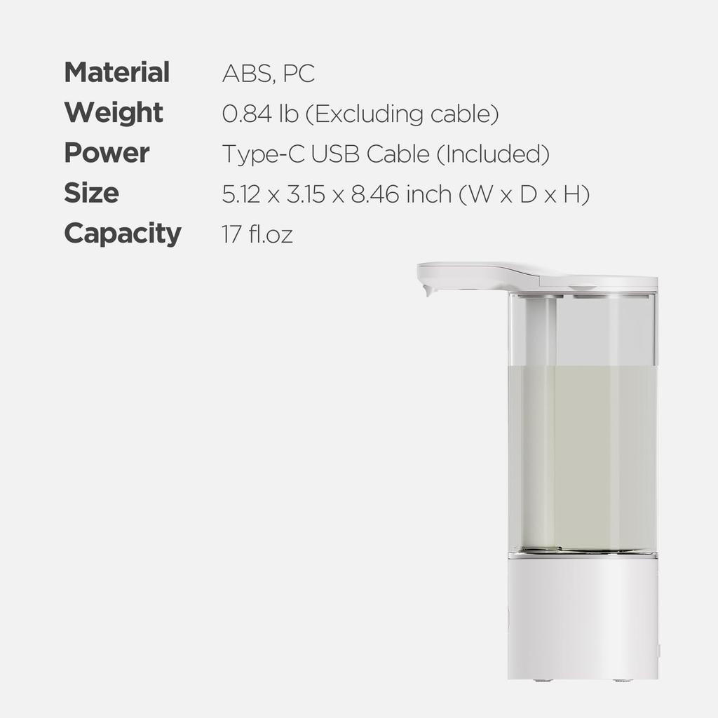 mooas Automatic Hand Soap Dispenser, Touchless Dish Soap Dispenser, Two Soap Levels, Waterproof Motion Sensor, Rechargeable Automatic Soap Dispenser,