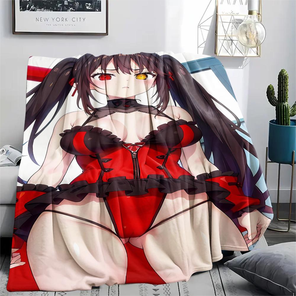 1PC Kurumi Print Flannel Blanket, High Quality All Seasons, Home Decor, Warmth and Comfort, Perfect for Christmas Gifts