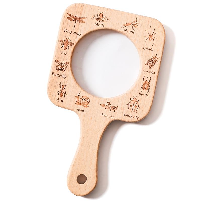 Baby Outdoor Adventure Toys Wooden Magnifying Glass for Animal and Plant Exploration Explore Outdoor Educational Toys Baby Gift