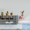 Resin Thinker Statues And Colorful Dog Sculpture Abstract Art Multicolor Puppy Craft Collectible