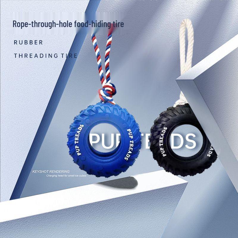 Pet Dog Toy: Durable Rubber Tire for Large Dogs - Interactive, Bite-Resistant, and Teething-Friendly